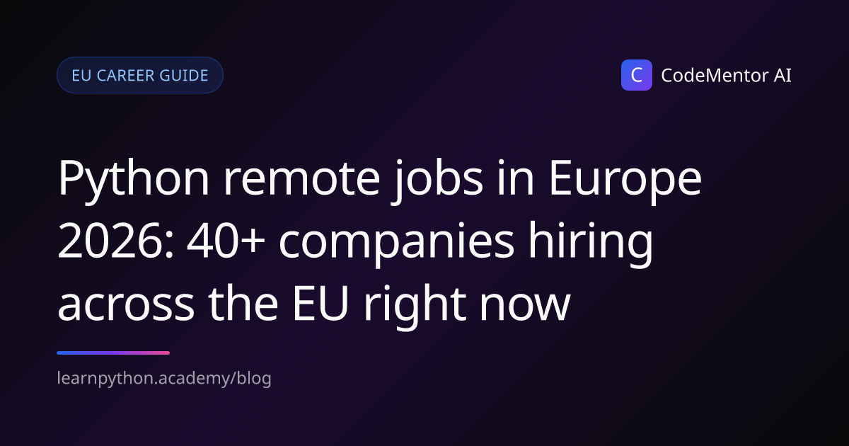 Python remote jobs in Europe 2026: 40+ companies hiring across the EU ...